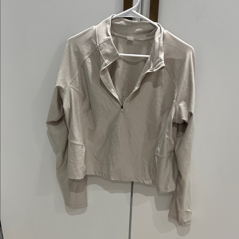 Old Navy Beige Quarter-Zip Sweatshirt